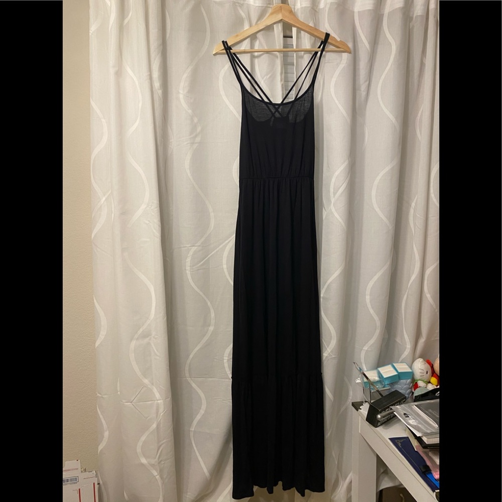Hollister black maxi dress